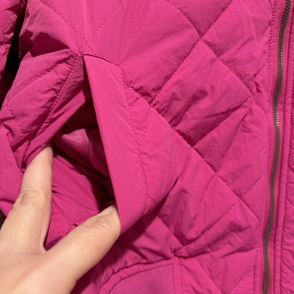 Thread Supply Pink Dad Coat Bomber Jacket Shearing Collar Size Small - Picture 4 of 8